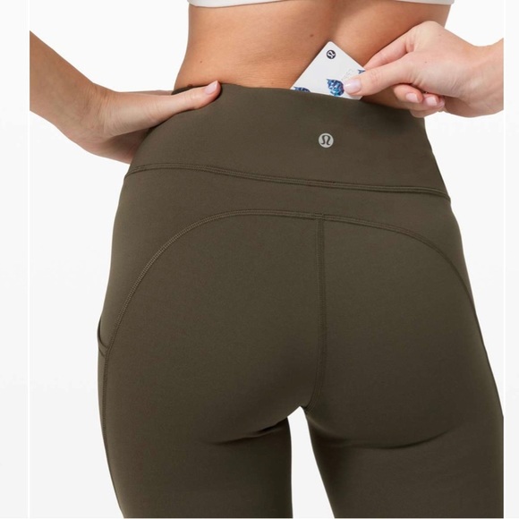 Lululemon Invigorate High Rise Tight 25" Dark Olive Size 4 Everlux - Picture 4 of 10